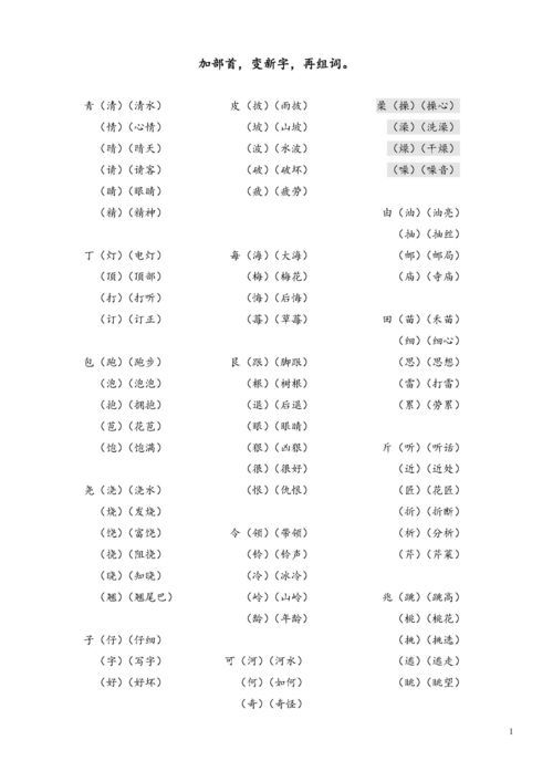 早加偏旁组词组新字，早加偏旁组词组新字再组词